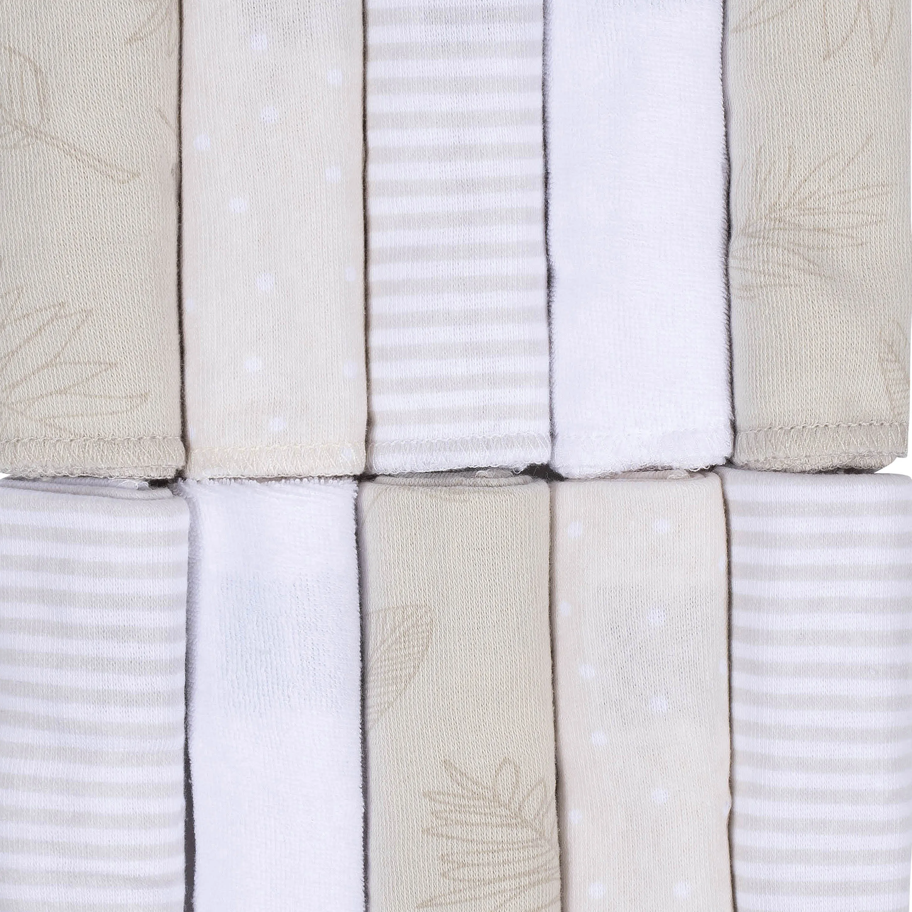 10-Pack Baby Neutral Natural Leaves Washcloths
