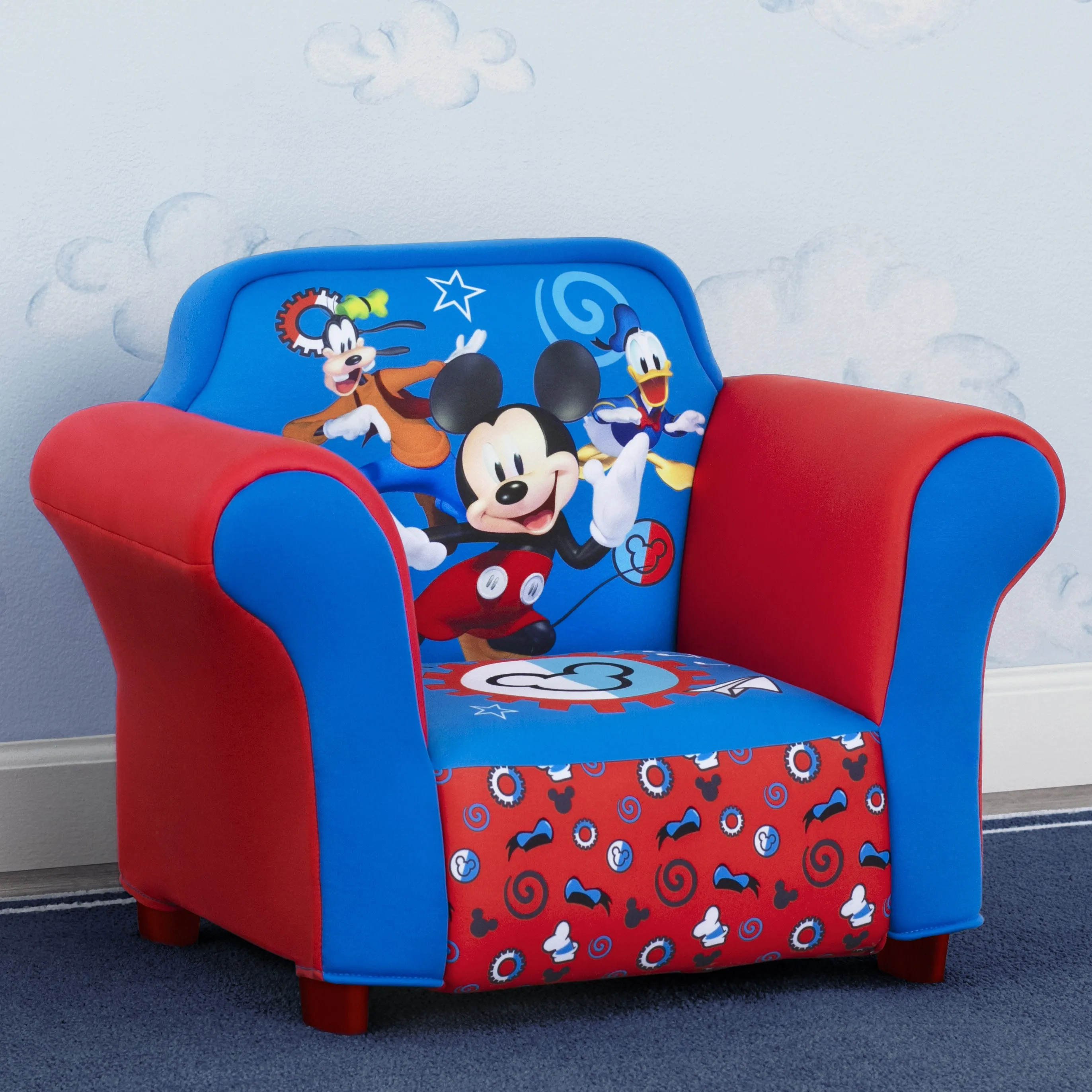 Mickey Mouse Kids Upholstered Chair with Sculpted Plastic Frame