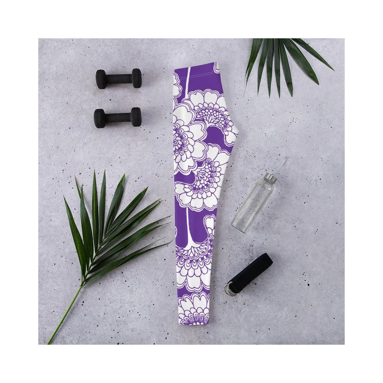 Purple Japanese Floral Leggings